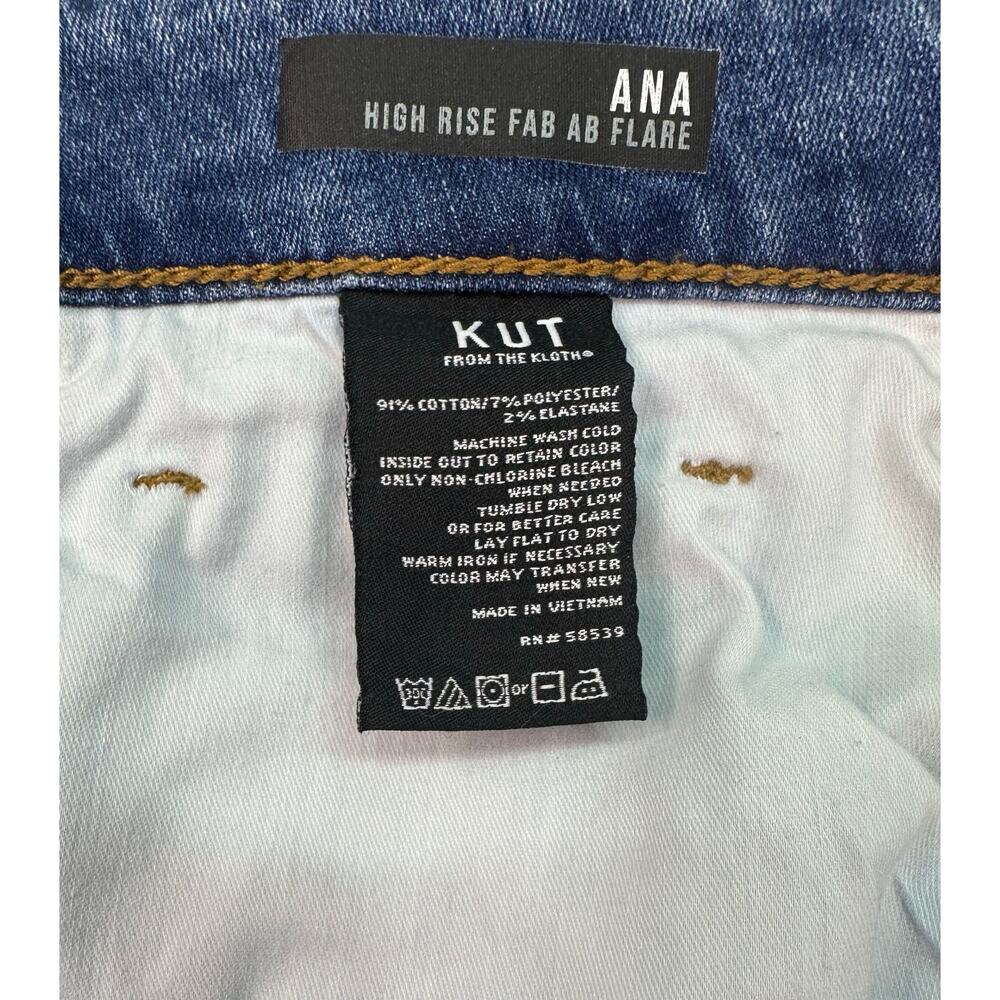 Kut from the Kloth Ana High Rise Fab Ab Flare Jeans Medium Wash Size 18 - Picture 6 of 15